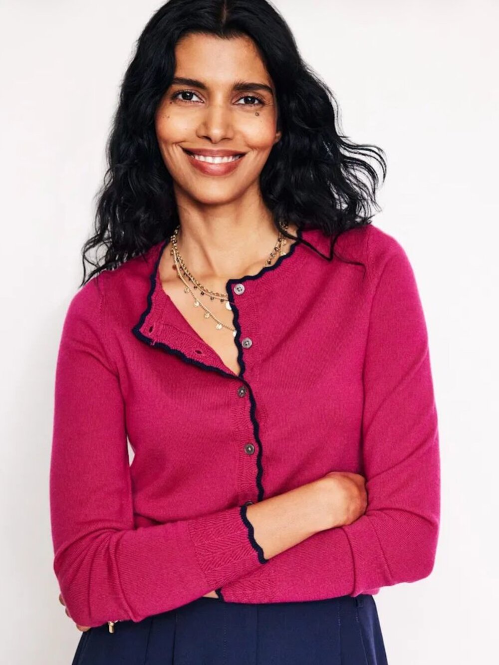 Boden Merino Scallop Cardigan